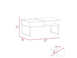 Atlanta Lift Top Coffee Table, One Shelf, Carbon Espresso / Onyx B097132904