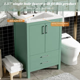 24'' Bathroom Vanity with Ceramic Sink Combo, Modern Freestanding Storae Cabinet with Silver N710P228364F