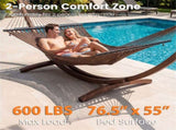 2-Person Polyester Caribbean with Hardwood Spreader Bars, 600lbs Weight Capacity Double 57855014
