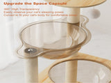59" Modern Cat Tower, Wood Cat Tree Tower for Indoor Cats, Cat Treewith Sisal-Covered Scratching W3101P383595