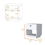 Myrtle 2 Drawers Nightstand, Bedside Table with Metal Handles B128P148759
