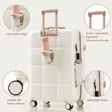 Luggage Sets 4 Piece, 20-inch with USB Port, Expandable ABS Durable Suitcase with Travel Bag, Cup 50070987