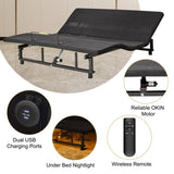 Adjustable Bed Base Frame Head and Foot Incline Quiet Motor King Size Zero Gravity, 4 Ports USB, W1038P194150