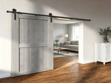 Smooth & Silent Sliding Barn Door Hardware Kit, 8FT Heavy Duty Track for 3.7-4.3FT Wide and 10773164