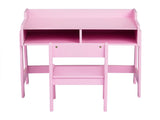 Kids Study Desk and Chair Set with Storage, Pink MDF, 60.5*41.5*50cm 42843739