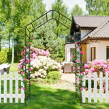 Metal Garden Arch L56.3'' x W16.93'' x H94.5'' Climbing Plants Support Rose Arch Outdoor Black 14900474