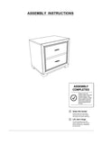 ZNTS Metallic Gray Color Nightstand Bedroom 1pc Nightstand Solid wood Acrylic Hardware 2-Drawers bedside B011126171