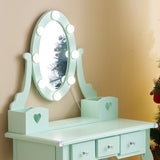 Kids Vanity Set with Mirror and Lights and Stool, 5 Storage Drawers, Pretend Play Princess Makeup 92849524