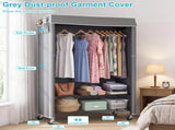 Clothes Rack with Cover, Rolling Rack, Heavy Duty Garment Rack with Shelves & Grey Cover, W3204P581184