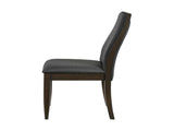 Set of 2 Grey Fabric Upholstered Dining Chairs, Dark Walnut B016P225492