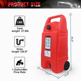 ZNTS 25 Gallon Gas Caddy With Wheels, Fuel Transfer Tank Gasoline Diesel Can,Fuel Storage Tank For W2089P198296