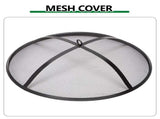 30 Inch Round Outdoor Wood Pit, Heavy Duty Wrought Iron Firepit with Hinged Spark 65297911
