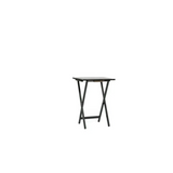 Modern Solid Wood Folding Tray Tables, Set of 2, Black 22507361