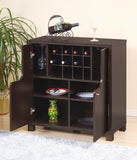 Wine Cabinet Red Cocoa with Two Doors Removeable Wine Bottle Rack Metal Wine Glass Racks Four B107P222502
