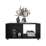 ZNTS Patrick 36" Wide Coffee Table, Mobile, One Shelf, Rectangular, Living Room Black Wengue B070P254782