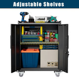 2 Door Tool Cabinets for Garage, Lockable Garage Storage Cabinet, Locking Metal Storage Cabinet with 04530451