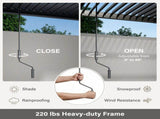 12' x 20'Pergola Modern Style with Adjustable Louvers for Outdoor Roof, Garden, Easy Assembly, 25174613