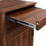 brown walnut color modular wine bar cabinet Buffet Cabinet with Hutch for Dining Room W331P213375