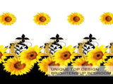 3 Pieces Black And White Background Sunflower Duvet Cover Set Yellow Flower Polyester Bedding Set 46040075