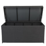 ZNTS Simple And Practical Outdoor Ratton Deck Box Storage Box Black Four-Wire 73313888