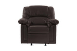 ZNTS Motion Recliner Chair 1pc Glider Couch Living Room Furniture Brown Bonded Leather HS00F6676-ID-AHD