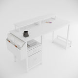 47.3"office desk with power outlet,2 Monitor Stands,2 drawers,Side Pocket,Easy to Assemble,Frame W2887P239957