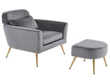 Half Disassembled Single Chair With Gold Feet And Pedals Flannelette Indoor Leisure Chair Dark Gray 65909311