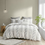 King/Cal King 3 Piece Cotton Jacquard Duvet Cover Set B03596506