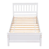 Twin Bed with Headboard and Footboard for Kids, Teens, Adults,with a Nightstand,Wite W50459230