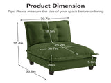 73 Armless Sofa Chenille- Green W714P448384