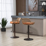 COOLMORE Modern Swivel Bar Stools Set of 2 Adjustable Counter Height Chairs with Footrest for W39594824