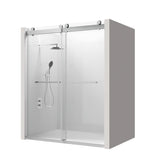 ZNTS 68 to 72 in. W x 76 in. H Double Sliding Frameless Soft-Close Shower Door with Premium 3/8 Inch W157368838