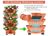 7Tier Vertical Stackable Planter with Rolling Casters, SpaceSaving Stacking Tower with Drainage 15915285