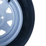 qty2 Trailer Tires & Rims Tubeless 4 Lug Wheel White Spoke 4 Ply 5.30-12 63337400