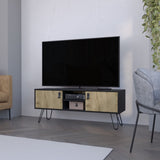 Kimball Hairpin Legs TV Rack, Media Unit with 2 Doors and Open Shelves B128P176179