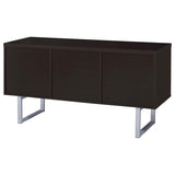 Cappuccino 5-drawer Credenza with Open Shelving B062P145476