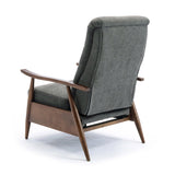 Saugus Wood Arm Push Back Recliner - Charcoal B050P281012
