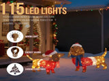 Set of 2 Lighted Dachshund Dog Christmas Decorations, Pre-lit Holiday Decor with 115 Warm White LED 87696606