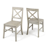 ZNTS Roshan Farmhouse Acacia Wood Dining Chairs, Light Grey Wash 62888.00LGW