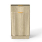 10-Gallon Woodgrain Tilt-Out Trash Can Cabinet with Wave-Textured Drawer & Pull-Out Bin 42935514