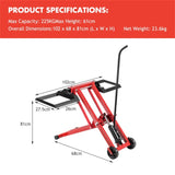 Hydraulic lawn mower jack is used for tractors and lawn mowers 59279600