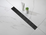 24 Inch Linear Shower Drain with Removable Brick Patterned Grate Cover, 304 Stainless Steel Shower 30770541