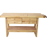 60in Workbench with 4 Drawers Wooden Workbench for Garage Workshop and Home W46594606