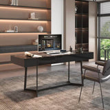 Modern Black 70.87" Computer Desk, Study & Work Desk, Y-Shaped Metal Legs W331P286651