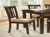 Transitional Style Chair 2pc Set Wooden Frame Espresso Finish Fabric Upholstered Seat Kitchen B011131721