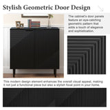 Mirod Modern Minimalist Side Cabinet with Adjustable Shelves ,Stylish Geometric Door Design,Ample N760P221050B