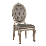 Grey and Antique Silver Tufted Back Side Chairs B062P182711