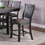 ZNTS Dark Coffee Classic Wood Kitchen Dining Room Set of 2 High Chairs Fabric upholstered Seat Unique B01183543