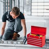 Metal Tool Box with 4 Drawers Portable Steel Tool Chest with Metal Cylinder Lock and Latch Closure, W3037P241995