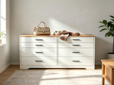 () Double-Row 8-Drawer Storage Cabinet Particleboard with Melamine-Coated 70962466